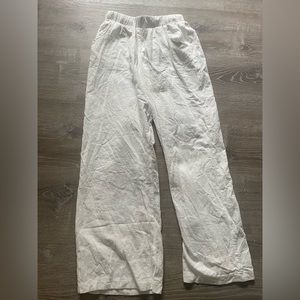 White linen pants